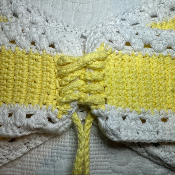 Crochet Butter Yellow Tube Top. M/L. - Picture 4 of 5